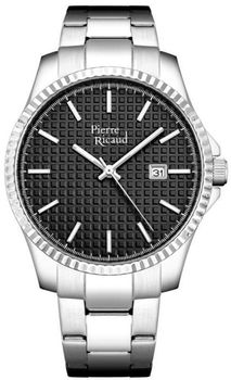 Pierre Ricaud P91030.5114Q – Męski Zegarek z Czarną Tarcza i Srebrną Bransoletą Stalową  Sklep Diament.jpg