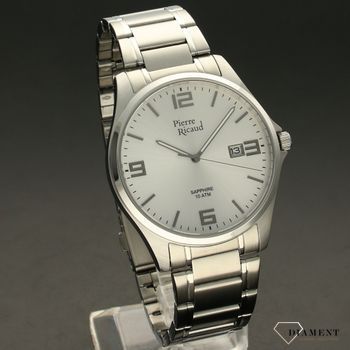 Zegarek męski na bransolecie z szafirowym szkłem P91076 (1).jpg