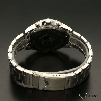 Zegarek męski na bransolecie z niebieską tarczą i chronografem P91083 (4).jpg