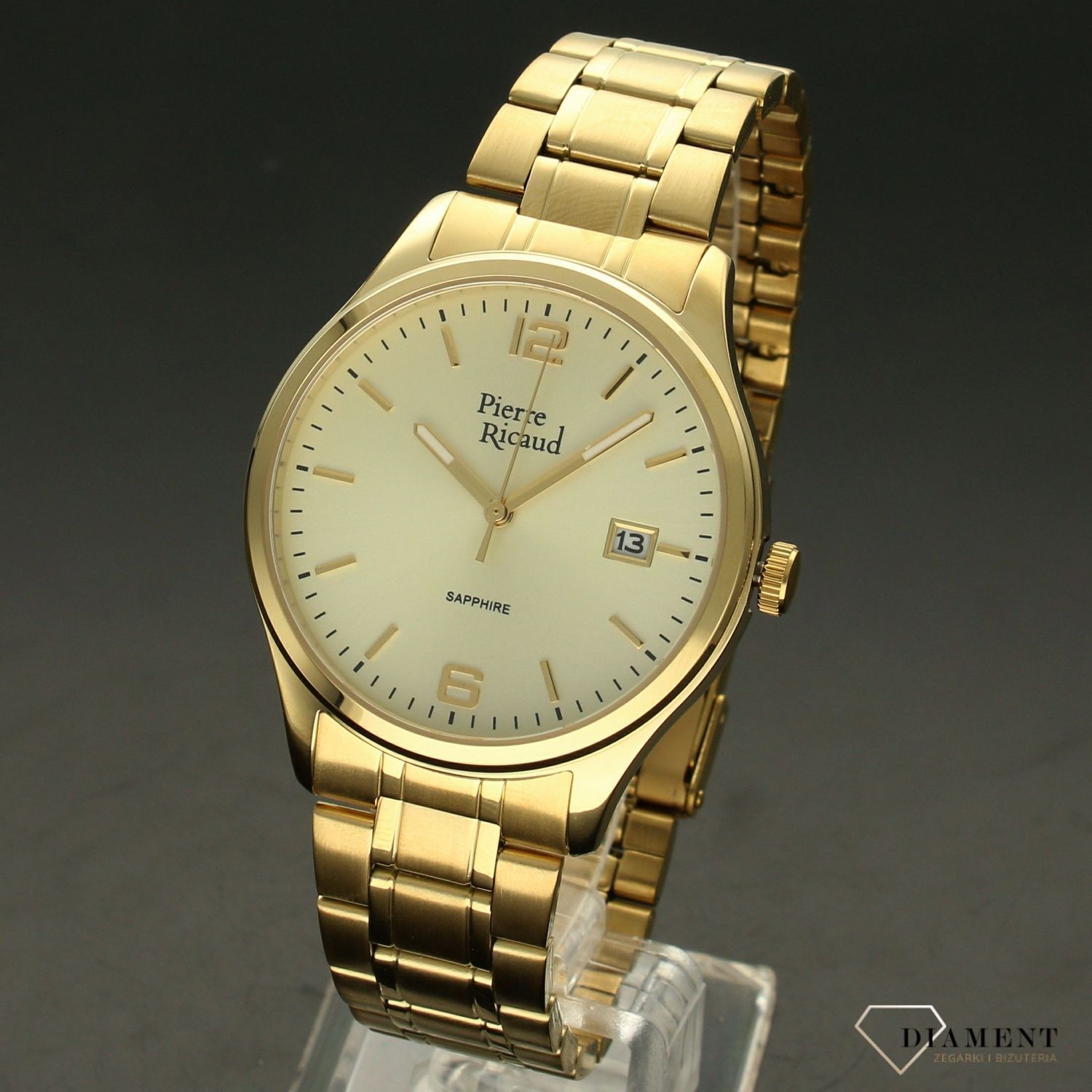 Zegarek męski Pierre Ricaud złoty na bransolecie P91086.1151Q.jpg