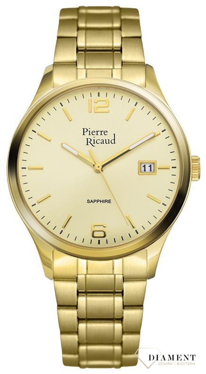Zegarek męski Pierre Ricaud złoty na bransolecie P91086.1151Q.jpg