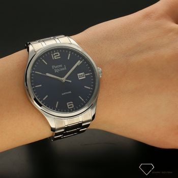 Zegarek męski na bransolecie z niebieską tarczą i szafirowym szkłem Pierre Ricuad P91086.5155Q. Zegarek męski Pierre Ricaud to świetny pomysł na prezent  (1).jpg
