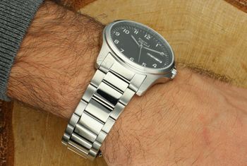 Zegarek męski Pierre Ricaud P91105.5124Q Gent Watch Classic – stal nierdzewna, czarna tarcza ze szlifem słonecznym, szafirowe szkło, mechanizm Citizen Miyota 2405, datownik dzień miesiąca i 3.jpg