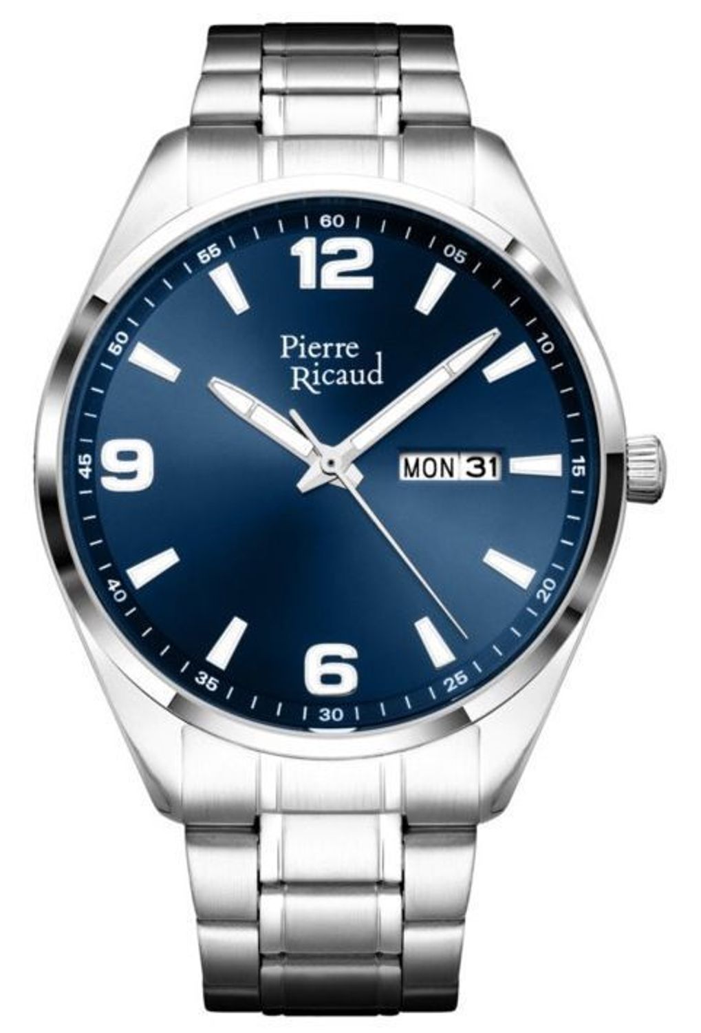 Poznaj męski zegarek Pierre Ricaud P91107.5155Q Gent Watch Classic – połączenie elegancji i funkcjonalności. Granatowa tarcza, szafirowe szkło, mechanizm Seiko Epson i stalowa bransoleta1.jpg