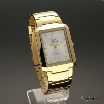 Zegarek męski ' Złoty Prostokąt na bransolecie'  Pierre Ricuad P97014F.1113Q (1).jpg