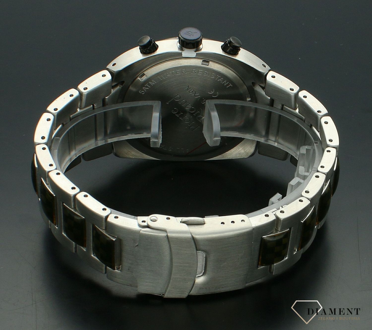 Zegarek męski  Pierre Ricaud Classic Sapphire P97026.Y114QF. Zegarek męski na bransolecie. Zegarek męski z szafirowym szkłem. Męski zegarek Pierre Ricaud z czarną tarczą. Zegarek męski stalowy na bransolecie idealny na prezent (2).jpg