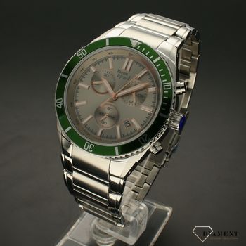 Zegarek męski Pierre Ricaud ⌚ P97029.51R7CH na bransolecie Chronograph 'Zielony Bezel'  Autoryzowany sklep (2).jpg