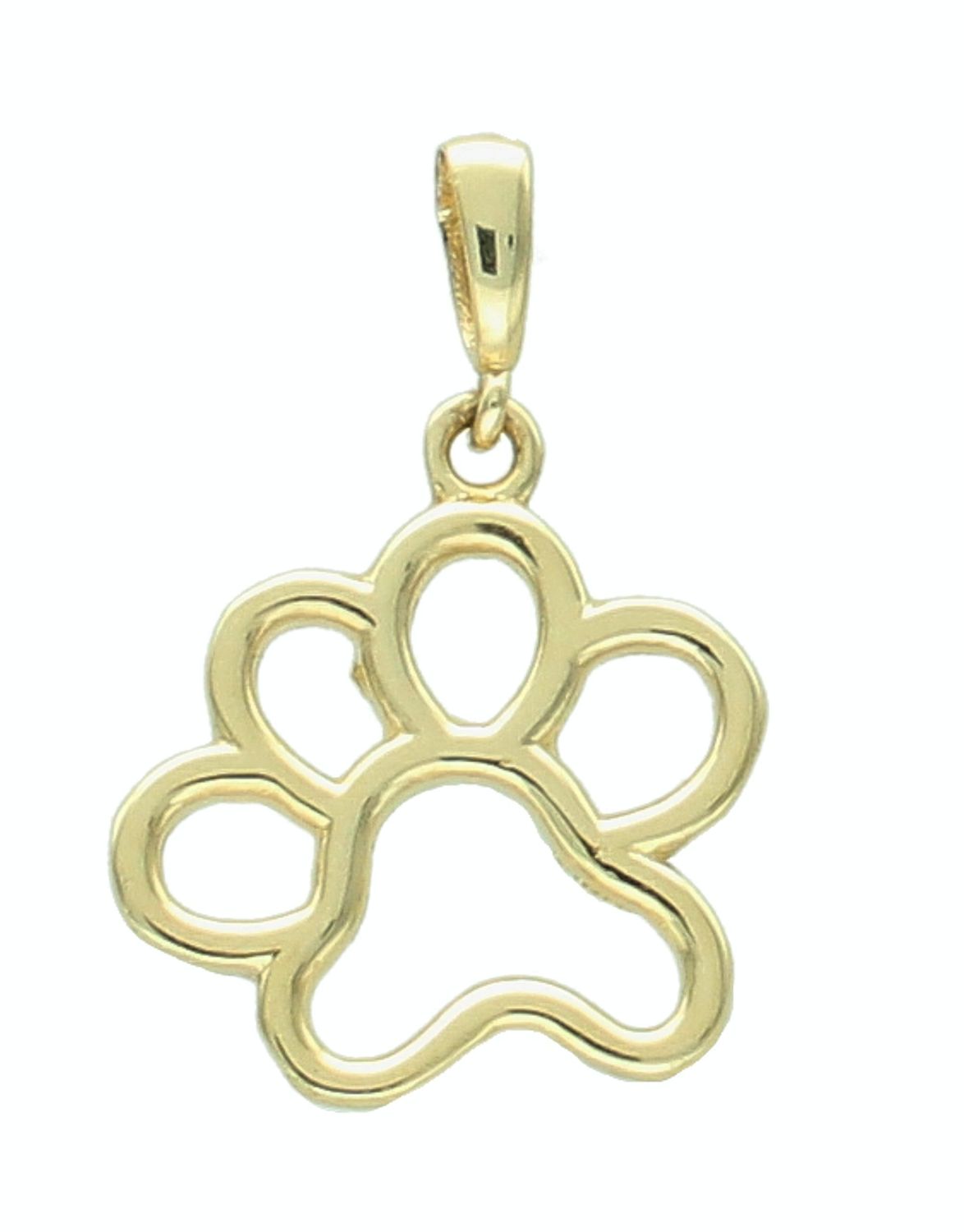 Złota zawieszka 585 gładka psia łapka PAP0543. Złota zawieszka damska. Złoty wisiorek do łańcuszka. Zawieszka Złota płaska psia łapka. Złota zawieszka psia łapka na prezent..jpg