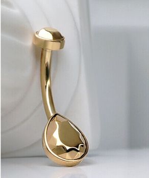 Kolczyk do pępka Banan Łezka – tytan G23, kolor złoty  PBT009-GG-1,610 ..jpg
