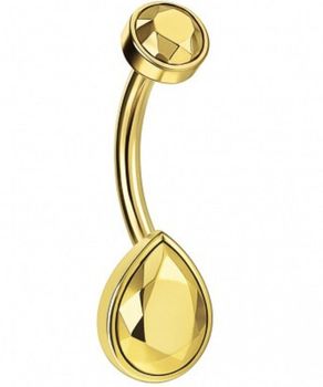 Kolczyk do pępka Banan Łezka – tytan G23, kolor złoty  PBT009-GG-1,610 cyrkonia.jpg