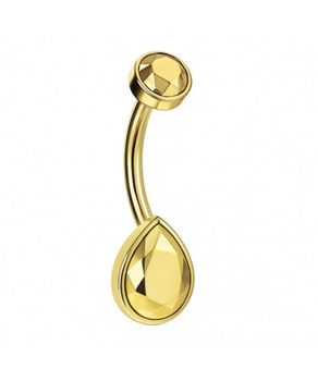 Kolczyk do pępka Banan Łezka – tytan G23, kolor złoty  PBT009-GG-1,610.jpg