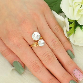 Pierścionek Srebrny Spark Swarovski Lollipop Golden Shadow, Crystal - PG11223CGS cyrkonie.jpg