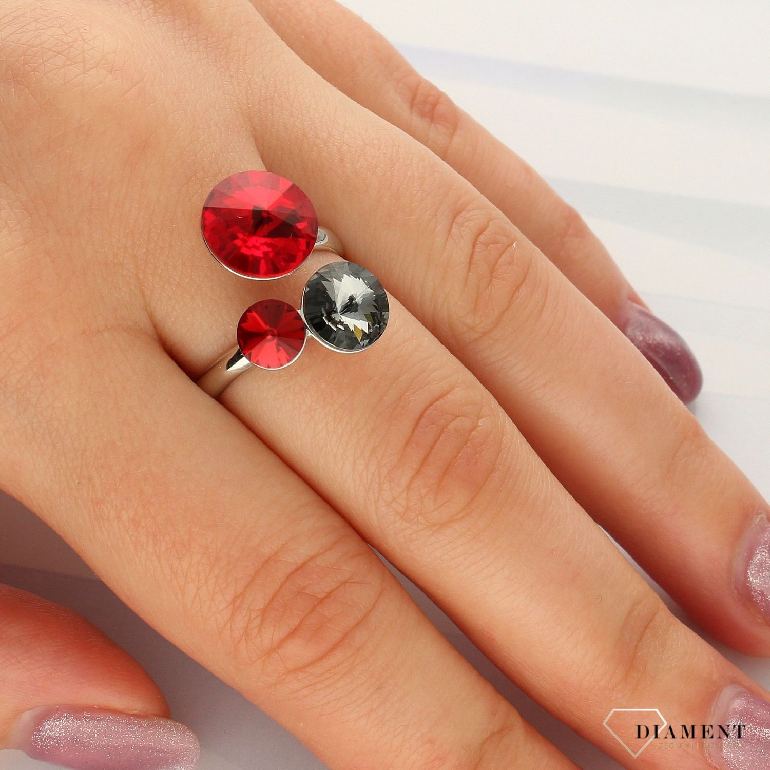 Pierścionek Srebrny Spark kryształki Swarovski Lolipop  PG11223LSISN.jpeg