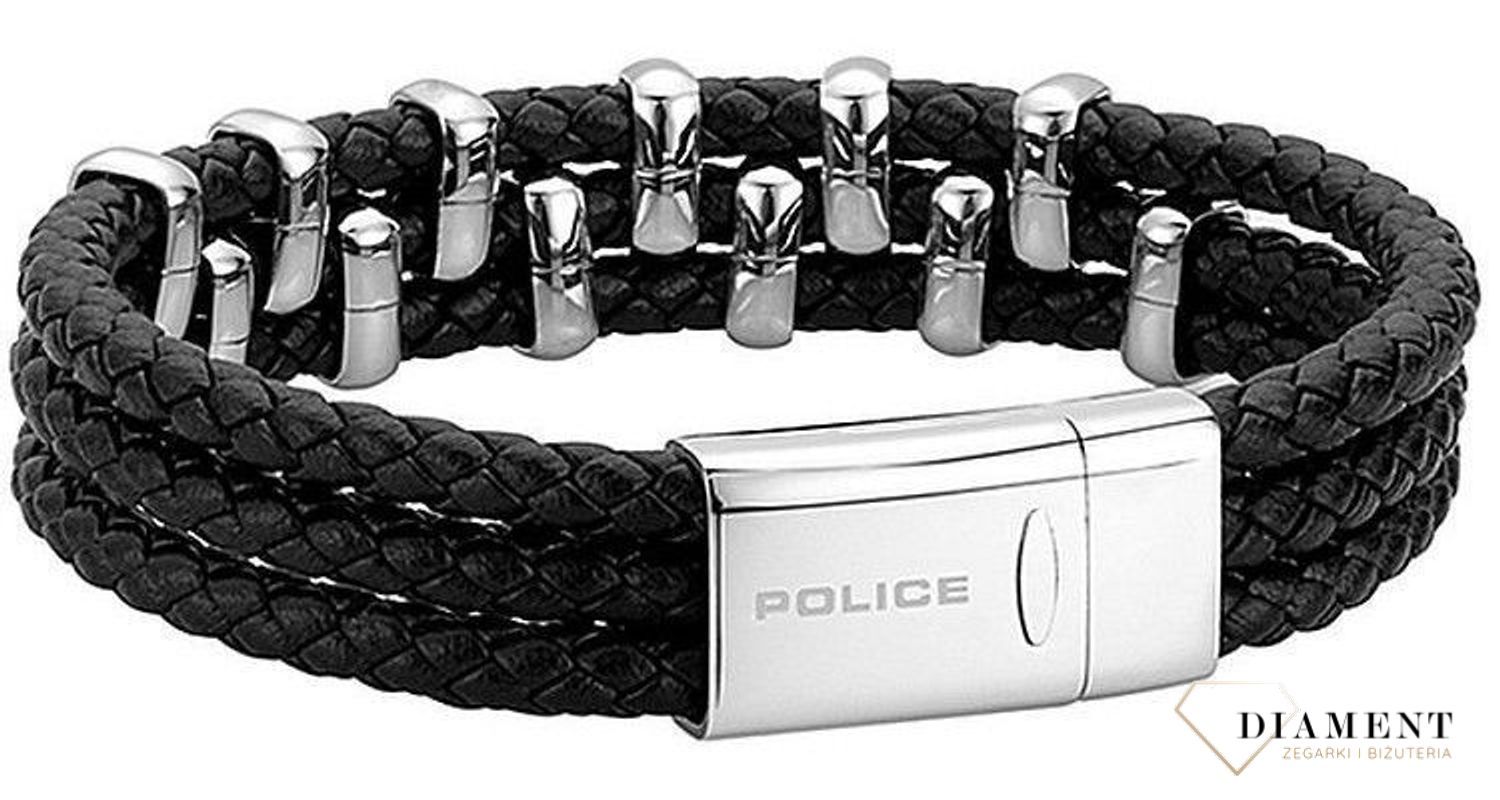 Bransoletka POLICE PJ.26321BLSB-01-L. Czarna, męska bransoleta firmy POLICE. Biżuteria z kolekcji męskiej to odpowiedź na coraz większe zainteresowanie tego typu dodatkami do stylizacji..jpg
