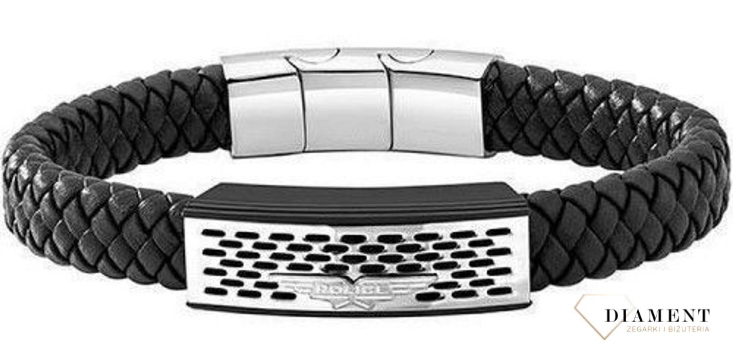 Bransoletka POLICE PJ.26488BLB-01. Czarna, męska bransoleta firmy POLICE. Mocna, czarna bransoleta męska wykonana ze stali. Zapinana na bezpieczne zapięcie. Modny wzór dla stylowego mężczyzny..jpg