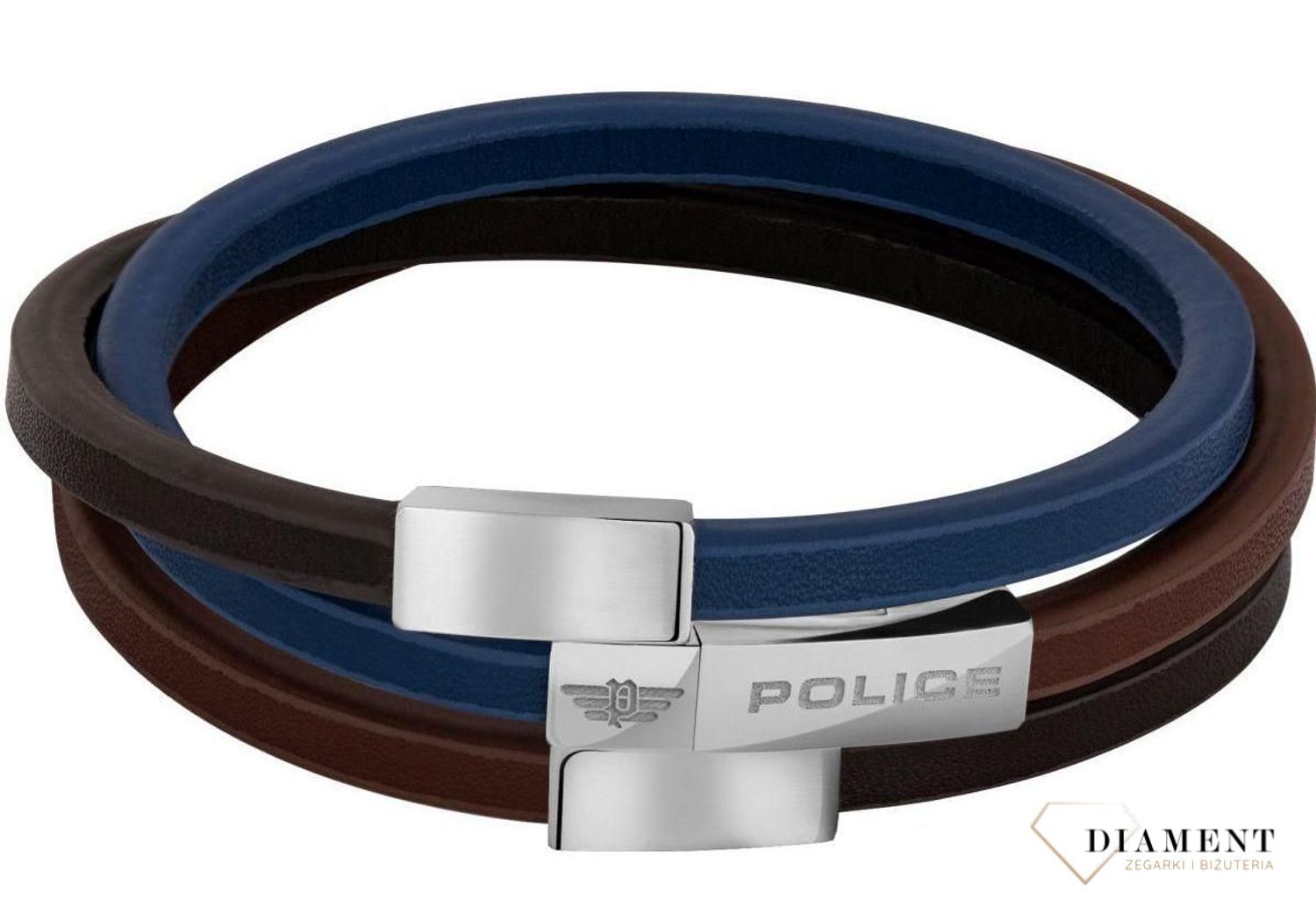Bransoletka POLICE PJ.26555BLS-01. Trzy kolorowa, męska bransoleta firmy POLICE. Biżuteria z kolekcji męskiej to odpowiedź na coraz większe zainteresowanie tego typu dodatkami do stylizacji..jpg