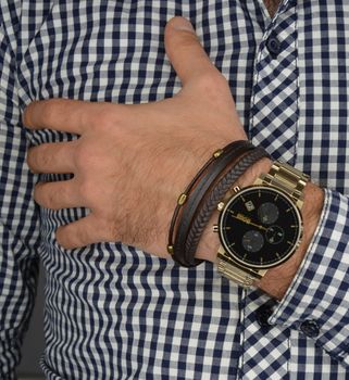 Biżuteria męska Bransoletka męska 'Brązowa skóra Pierre Ricaud'✓ Prezent dla mężczyzny ✓Biżuteria męska w Sklepie z Biżuterią zegarki-diament (7).JPG