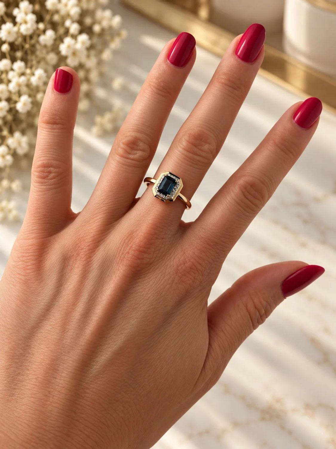 Złoty pierścionek 585 z London Blue Topaz 1,18 ct i 22 diamentami 0,10 ct GHSI rozmiar 18 (2).jpg