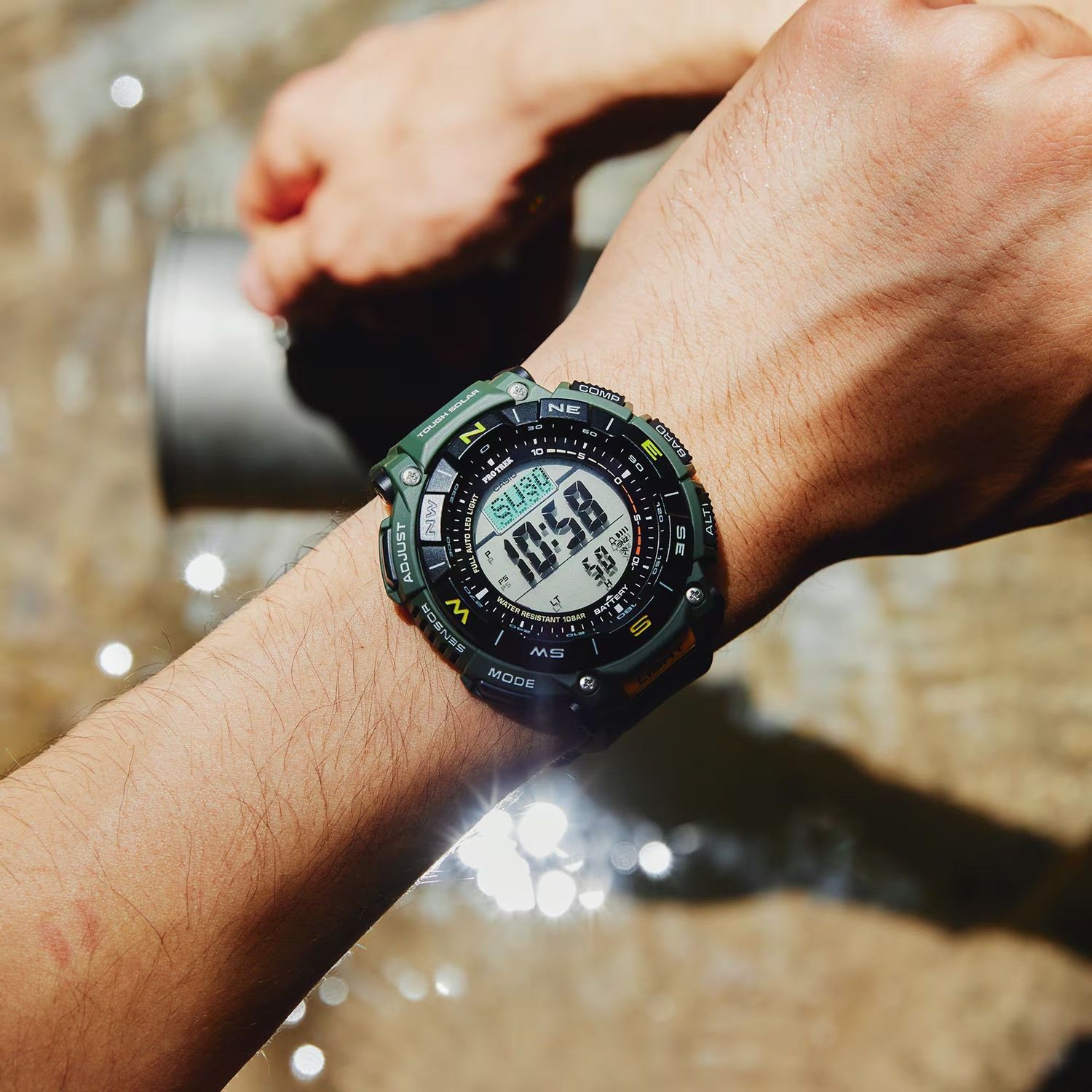 Zegarek męski ProTrek Casio Solar Digital PRG-340-3ER zielony.Zegarek Casio sportowy. Zegarek z wysokościomierzem, barometrem, termometrem. Zegarek w góry z kompasem. Zegarek na prezent.1.jpg