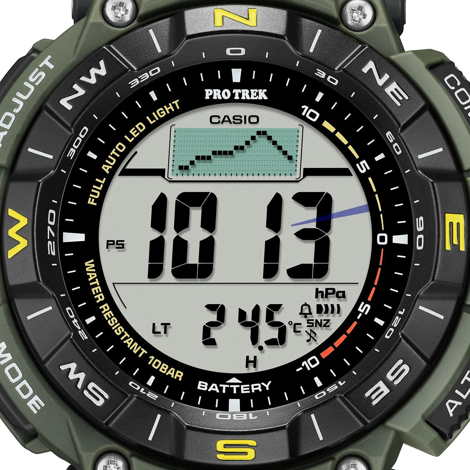 Zegarek męski ProTrek Casio Solar Digital PRG-340-3ER zielony.Zegarek Casio sportowy. Zegarek z wysokościomierzem, barometrem, termometrem. Zegarek w góry z kompasem. Zegarek na prezent.1.jpg