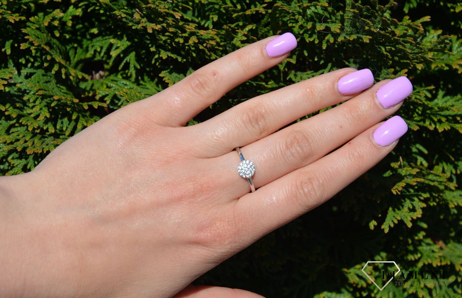 Pierścionek srebrny z drobną cyrkonią Dall'Acqua.  Pierścionek zdobiony drobnymi białymi cyrkoniami. Jest idealnym uzupełnieniem.jpg