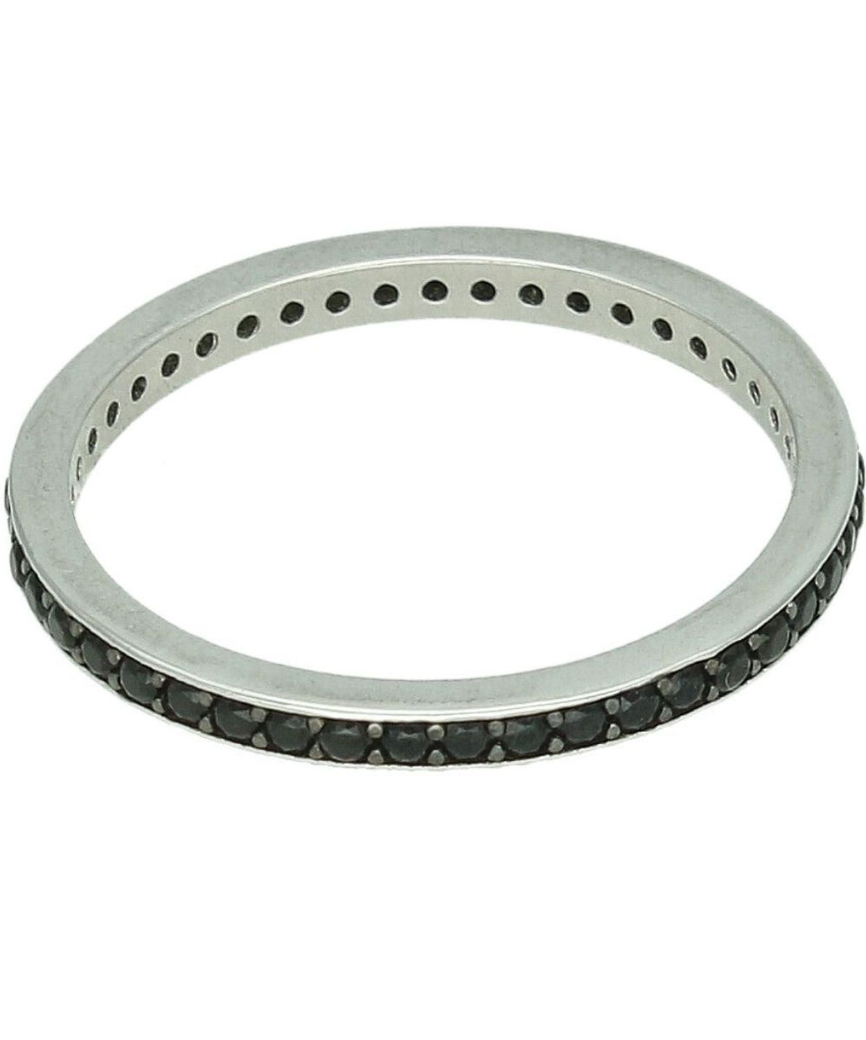 Srebrny pierścionek obrączka 925 z czarną cyrkonią dookoła – minimalistyczny 2 mm (2).jpg