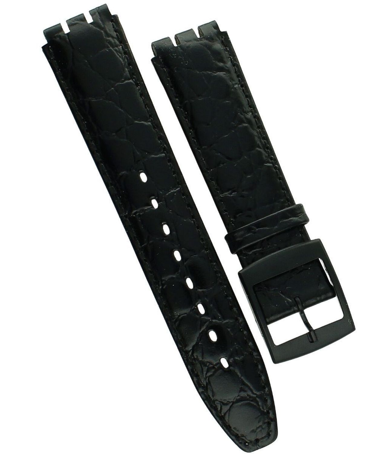 Lakierowany czarny pasek skórzany do zegarka 20 mm PRS-SWATCH-1SWISS-Skóra – tłoczona faktura, elegancki połysk.jpg