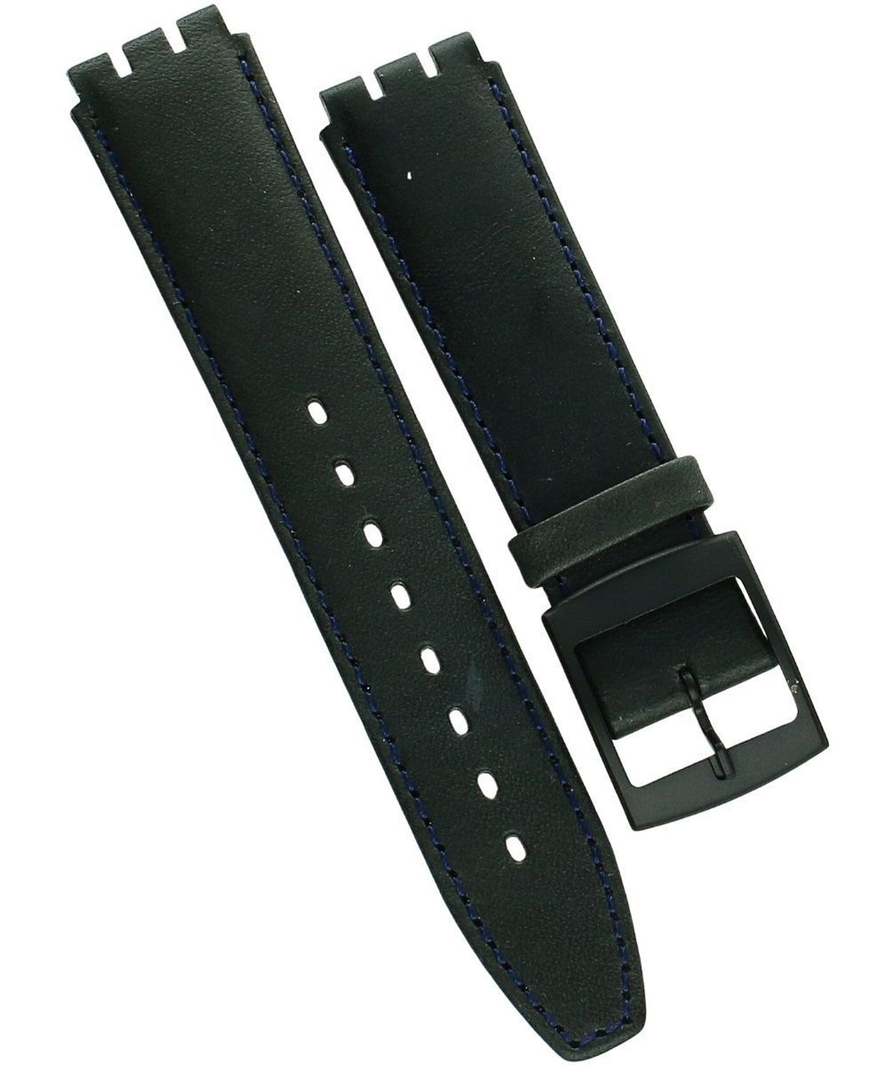 Granatowy pasek skórzany do zegarka 20 mm PRS-SWATCH-7SWISS-Skóra – miękka skóra, czarna sprzączka.jpg
