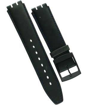 Granatowy pasek skórzany do zegarka 20 mm PRS-SWATCH-7SWISS-Skóra – miękka skóra, czarna sprzączka.jpg