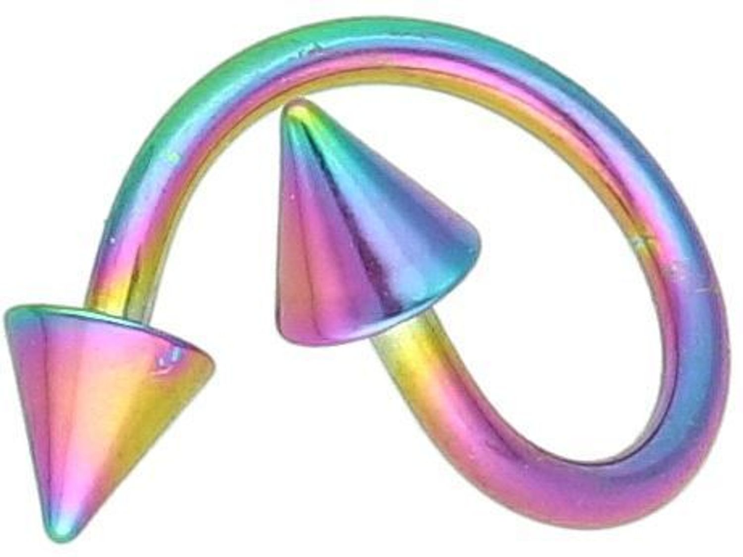 Kolczyk stalowy twister tęcza PT503 Kolczyk typu twister to idealna propozycja dla osób, które lubią odważne i nietuzinkowe dodatki. 2.jpg