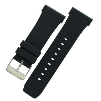 Oryginalny pasek PUMA PU102941006 wykonany z kauczuku. Kolor czarny, czarna klamerka. Szerokość 28 mm przy kopercie i 22 mm przy klamerce. Długość 75 mm + 115 mm. Idealny do zegarków z mocowaniem 28 mm.1.jpg