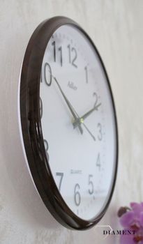 Zegar ścienny okrągły Imitacja Drewna Adler ciemny brąz (2).JPG