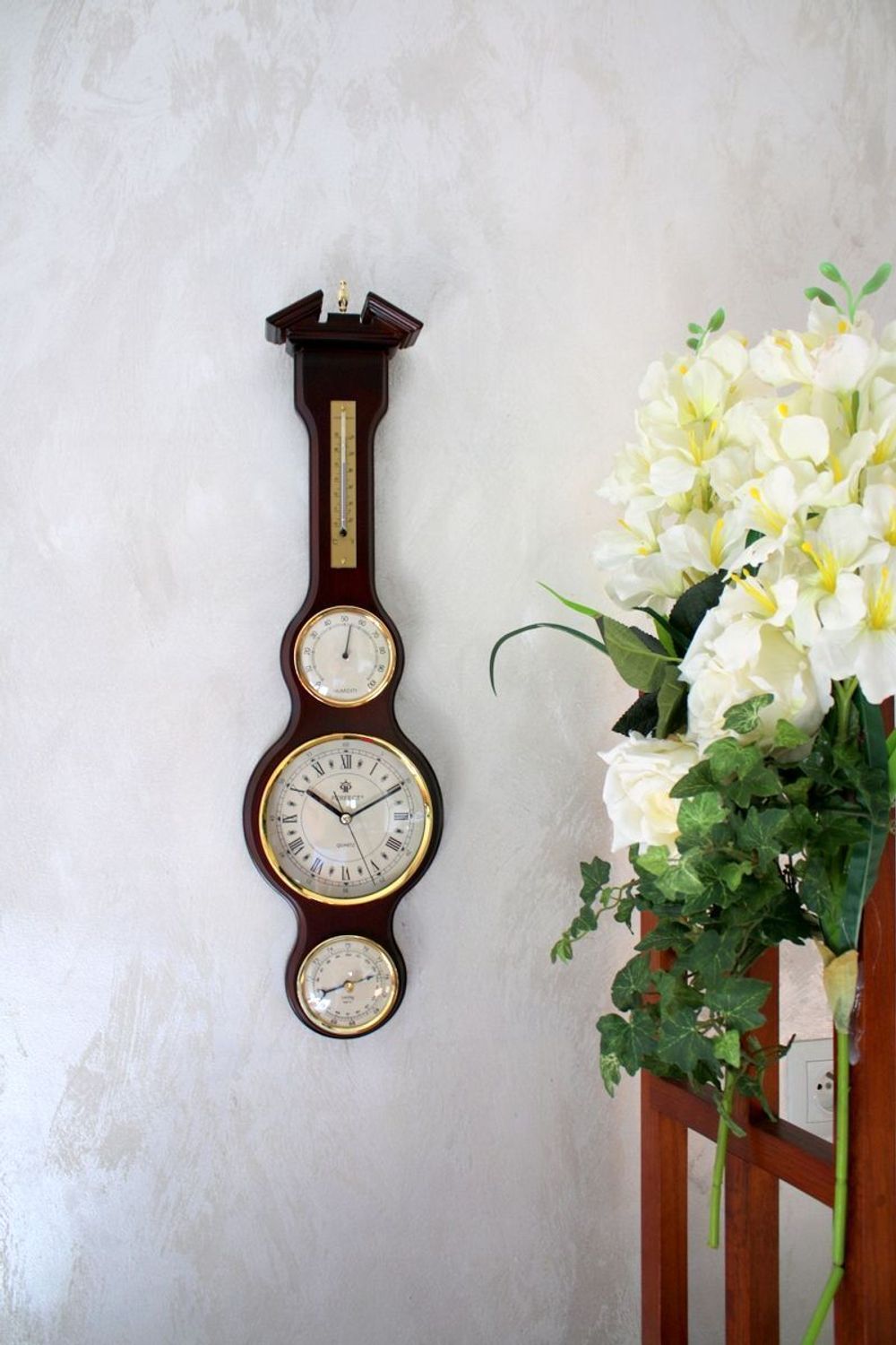 Drewniana stacja pogody Barometr Termometr Higrometr 'Drewno ' PW985-1709-1 (2).JPG