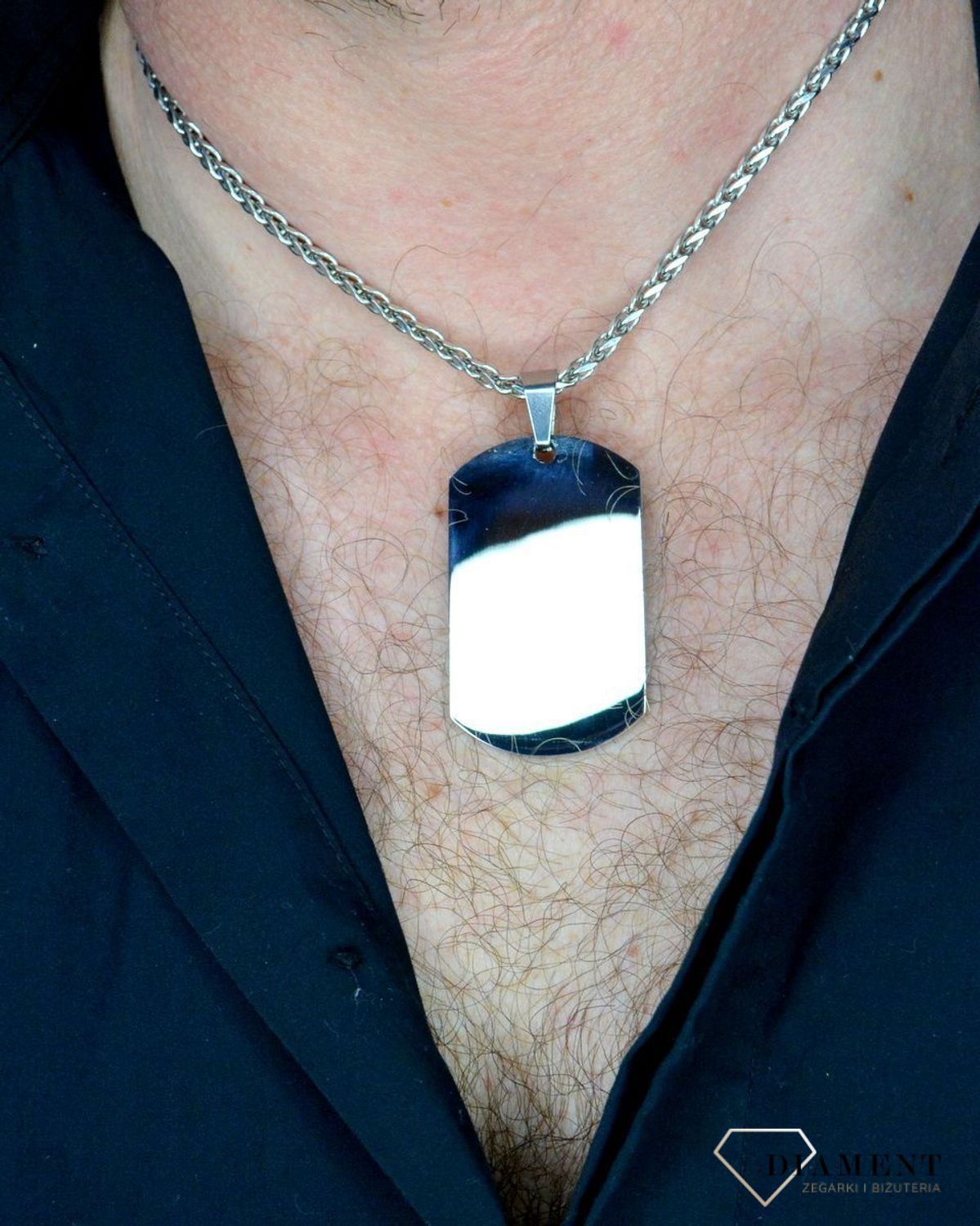 Zawieszka nieśmiertelnik ze stali blaszka do graweru PWS14.Zawieszka nieśmiertelnik ze stali blaszka do graweru. Naszyjnik stalowy męski nieśmiertelnik z możliwością graweru. Zawieszka nieśmiertelnik stalowy męski.jpg