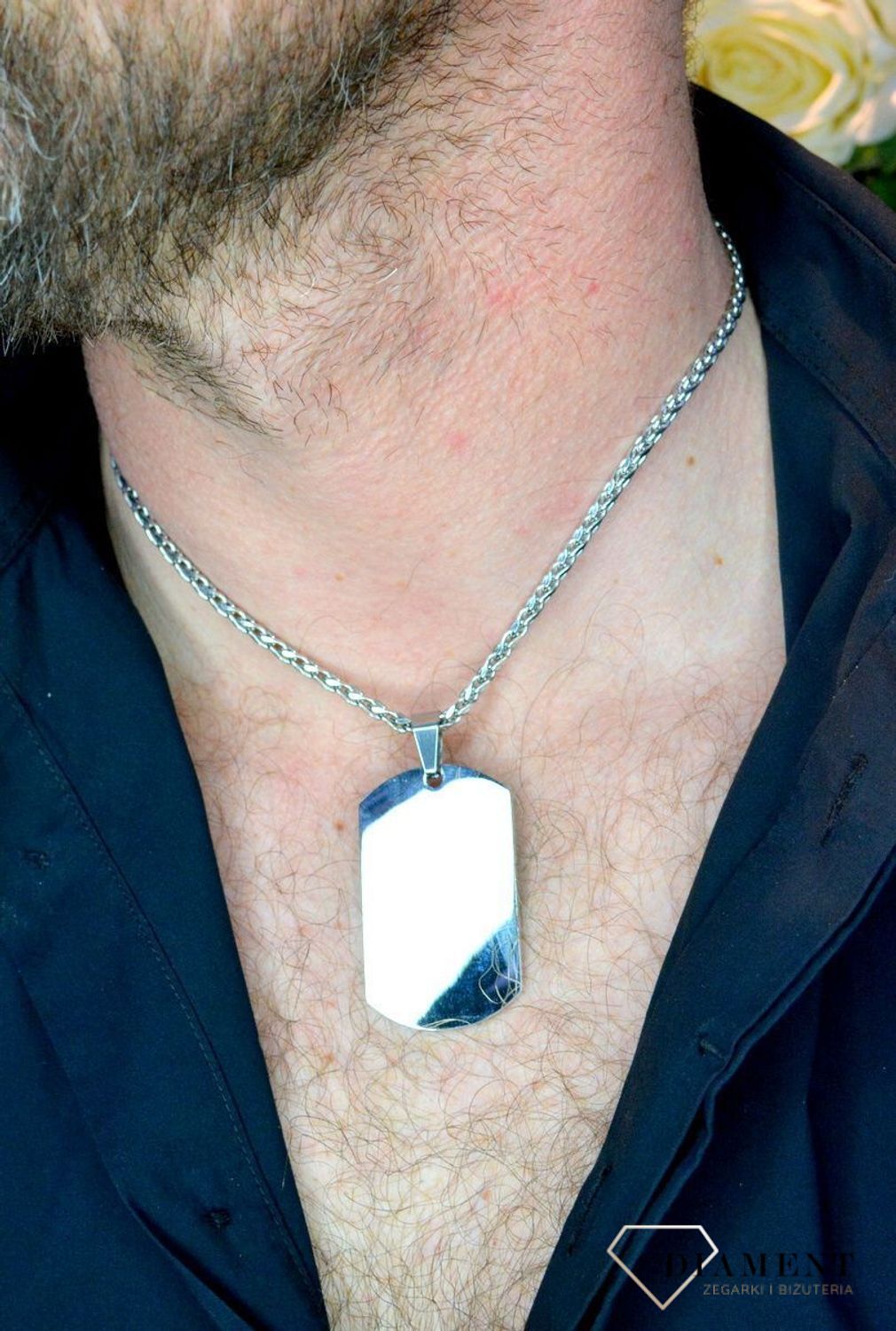 Zawieszka nieśmiertelnik ze stali blaszka do graweru PWS14.Zawieszka nieśmiertelnik ze stali blaszka do graweru. Naszyjnik stalowy męski nieśmiertelnik z możliwością graweru. Zawieszka nieśmiertelnik stalowy męski.jpg