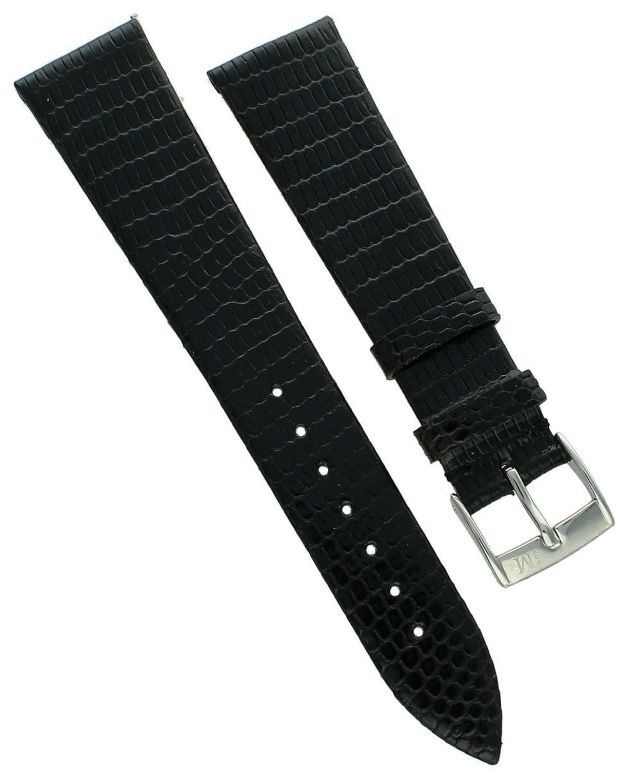 Czarny pasek do zegarka 20 mm Morellato  Skóra z tłoczeniem jaszczurki.jpg