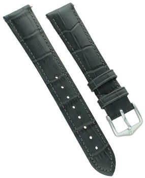 Szary pasek ze skóry cielęcej z tłoczeniem aligatora - HIRSCH Grigio Alligator 16 mm.jpg