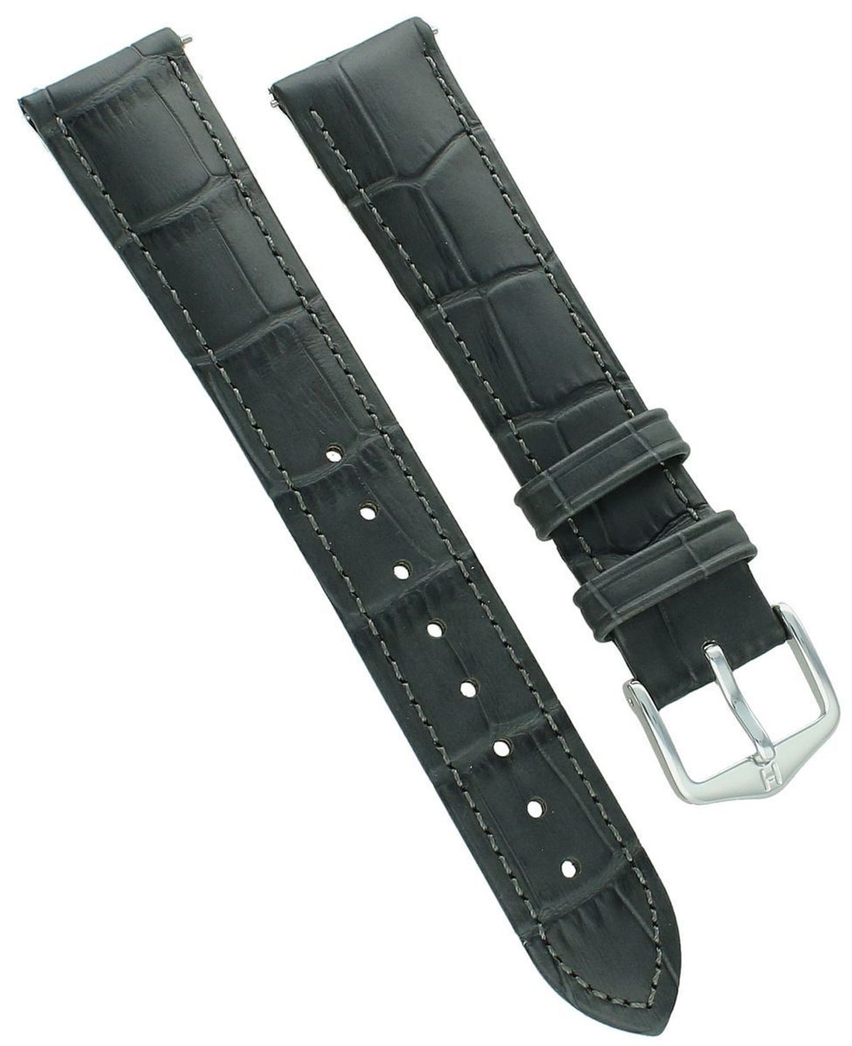 Szary pasek ze skóry cielęcej z tłoczeniem aligatora - HIRSCH Grigio Alligator 16 mm.jpg