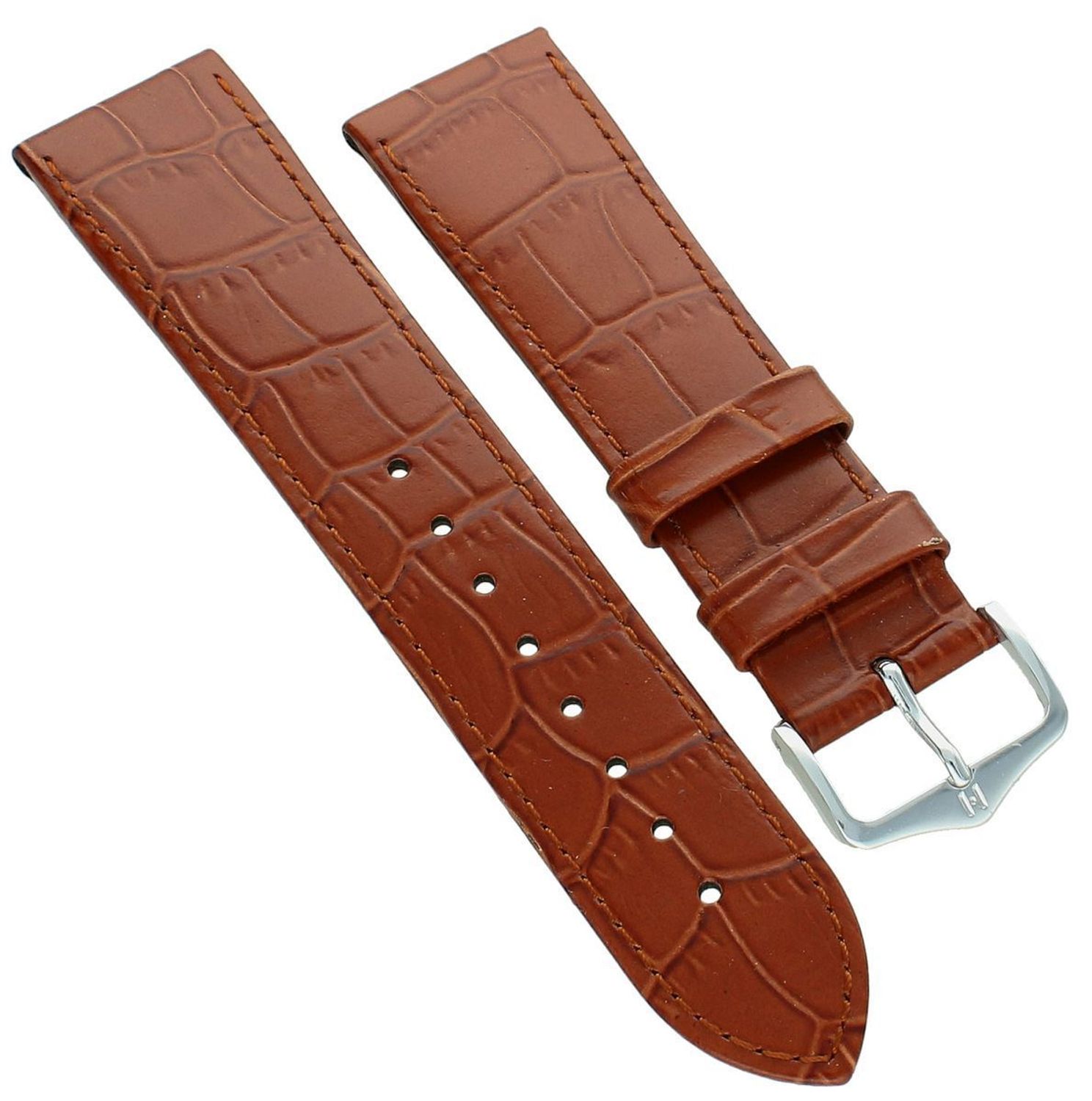 Skórzany pasek do zegarka HIRSCH DUKE 22 mm brązowy  Pasek z włoskiej skóry.jpg