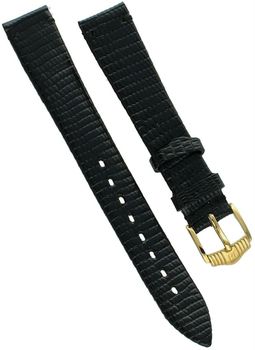 HIRSCH London Lizard – Pasek 14 mm Czarny, Skóra Jaszczurki, Złota Klamra z Logo.jpg