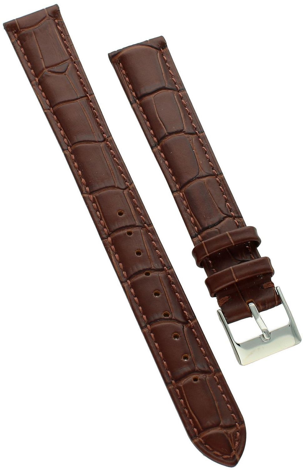 Brązowy pasek do zegarka 18 mm Tekla XL z prawdziwej skóry, imitacja krokodyla.jpg