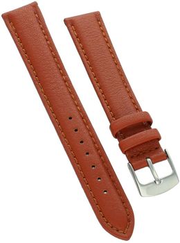Pasek do zegarka Horido XL 18 mm – brązowy z przeszyciem i srebrną klamrą.jpg