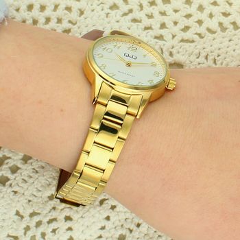 Zegarek damski Q&Q Q11A-005P  Złoty klasyczny  Kwarcowy  Bransoleta stalowa (2).jpg