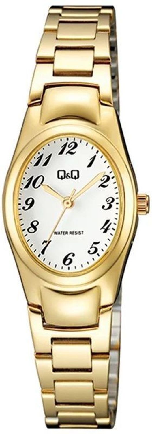 Zegarek damski Q&Q na bransolecie biżuteryjnej w złotym kolorze Q20A-005P. Damski zegarek na bransolecie. Zegarek damski z wyraźną tarczą. Damski zegarek w złotym kolorze na bransolecie idealny na prezent..jpg