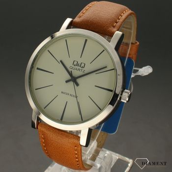 Zegarek męski Q&Q na brązowym pasku Q892-300⌚ (2).jpg