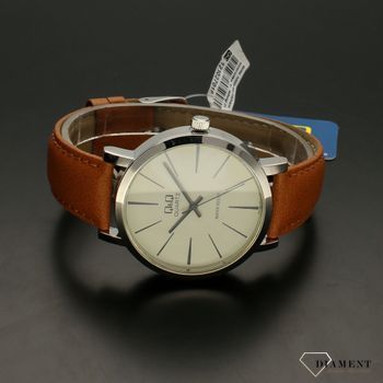 Zegarek męski Q&Q na brązowym pasku Q892-300⌚ (3).jpg