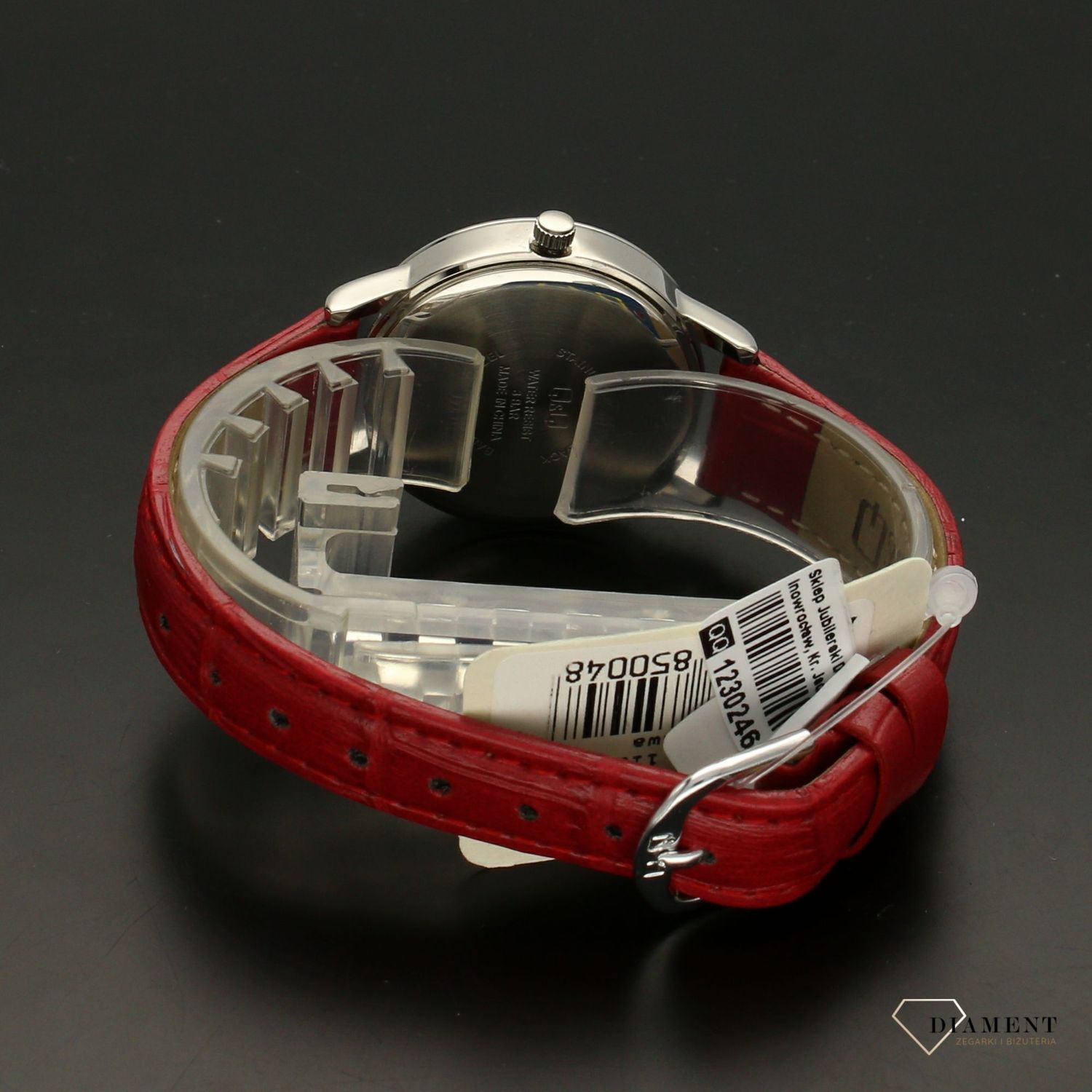 Zegarek damski Q&Q na czerwonym pasku Q925-324.jpg