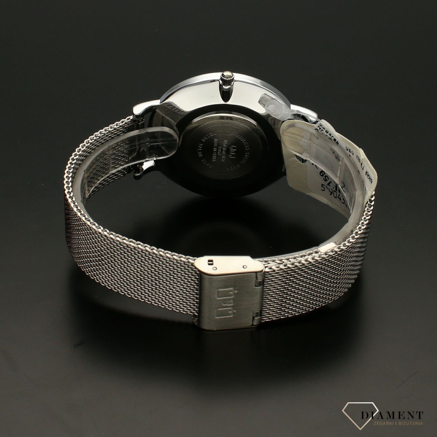 Zegarek męski na bransolecie meshowej z biała tarczą DW Q&Q QA20-201⌚.jpg