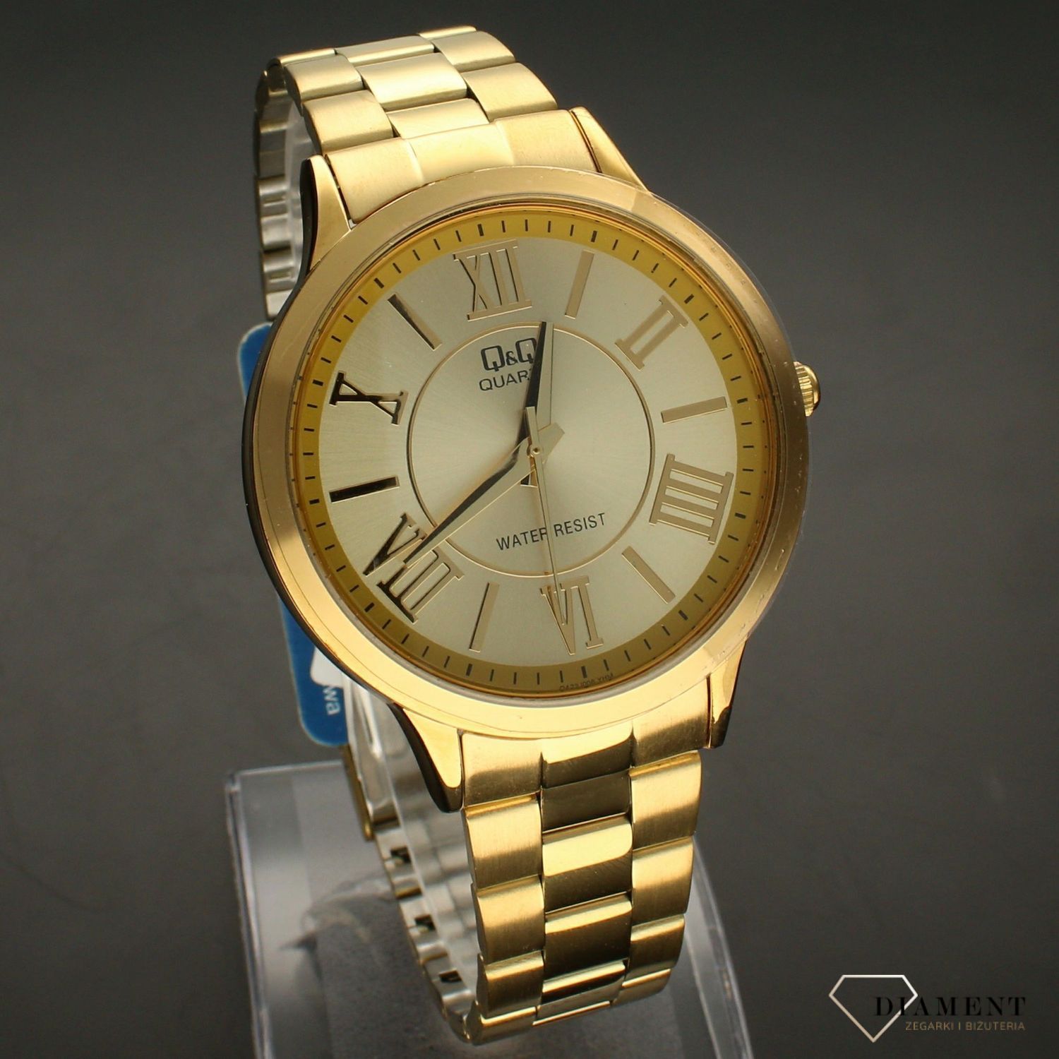 Zegarek męski QQ na bransolecie w złotym kolorze QA22-006.  Zegarki męskie na bransolecie✓ Wymarzony prezent ✓Prezent dla taty z grawerem✓ Prezent z grawerem✓ Autoryzowany sklep. ✓Grawer 0zł ✓Gratis Kurier 24h ✓Zwrot 30 dni2.jpg