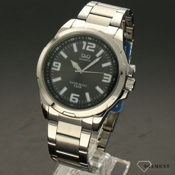 Zegarek męski na bransolecie z grafitową tarczą QQ QA48-205 (2).jpg